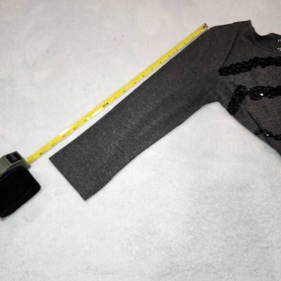 Van Heusen Gray Sequin Top Size extra small 3/4 Sleeve - Picture 9 of 12